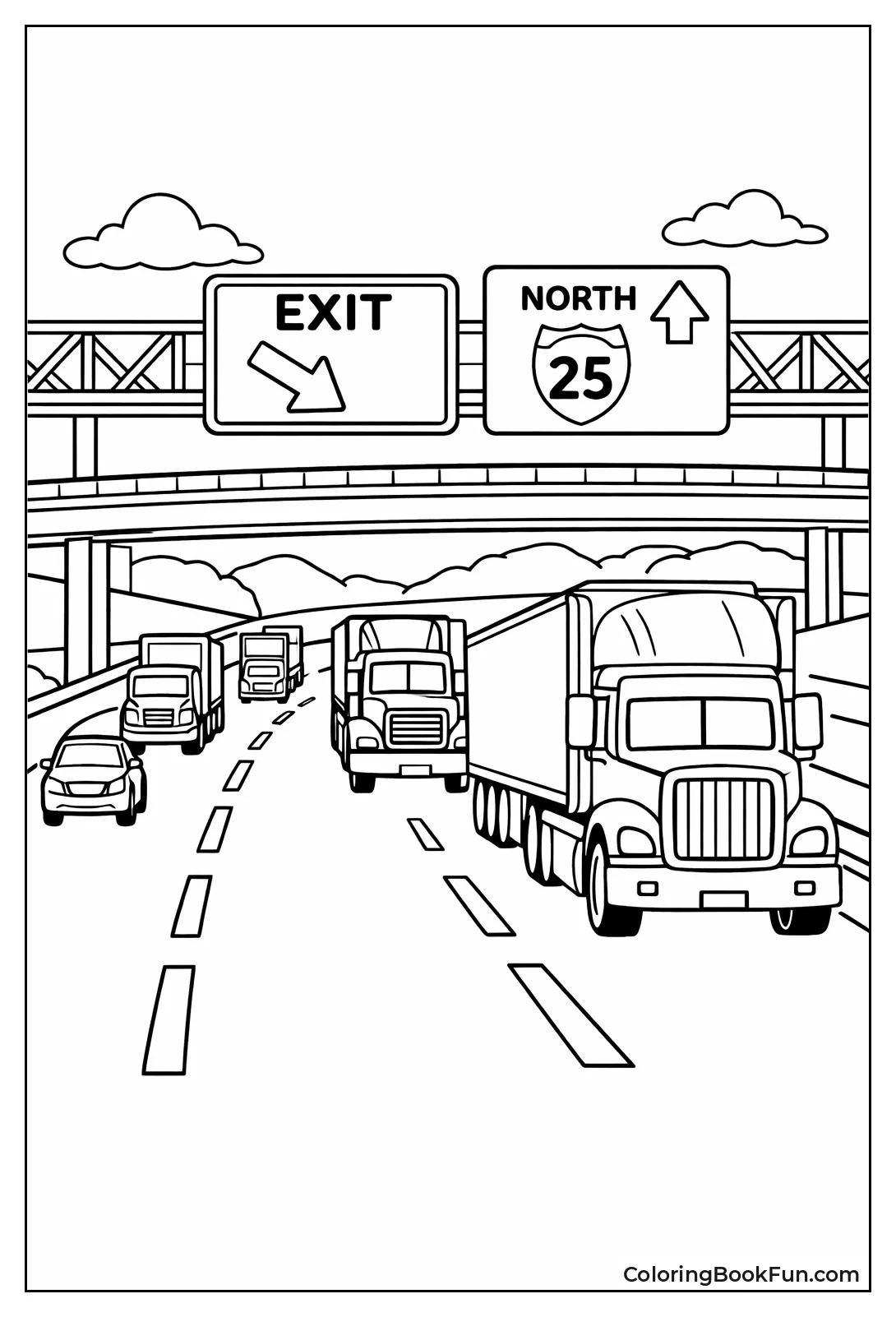 Trucks Convoy on Highway