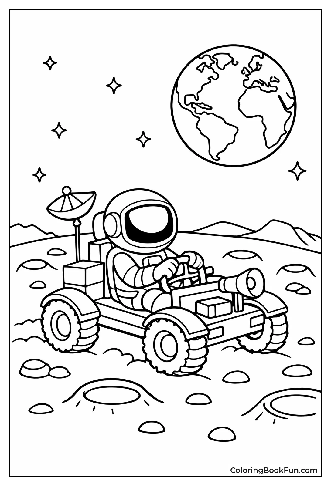 Rover Drives on Moon