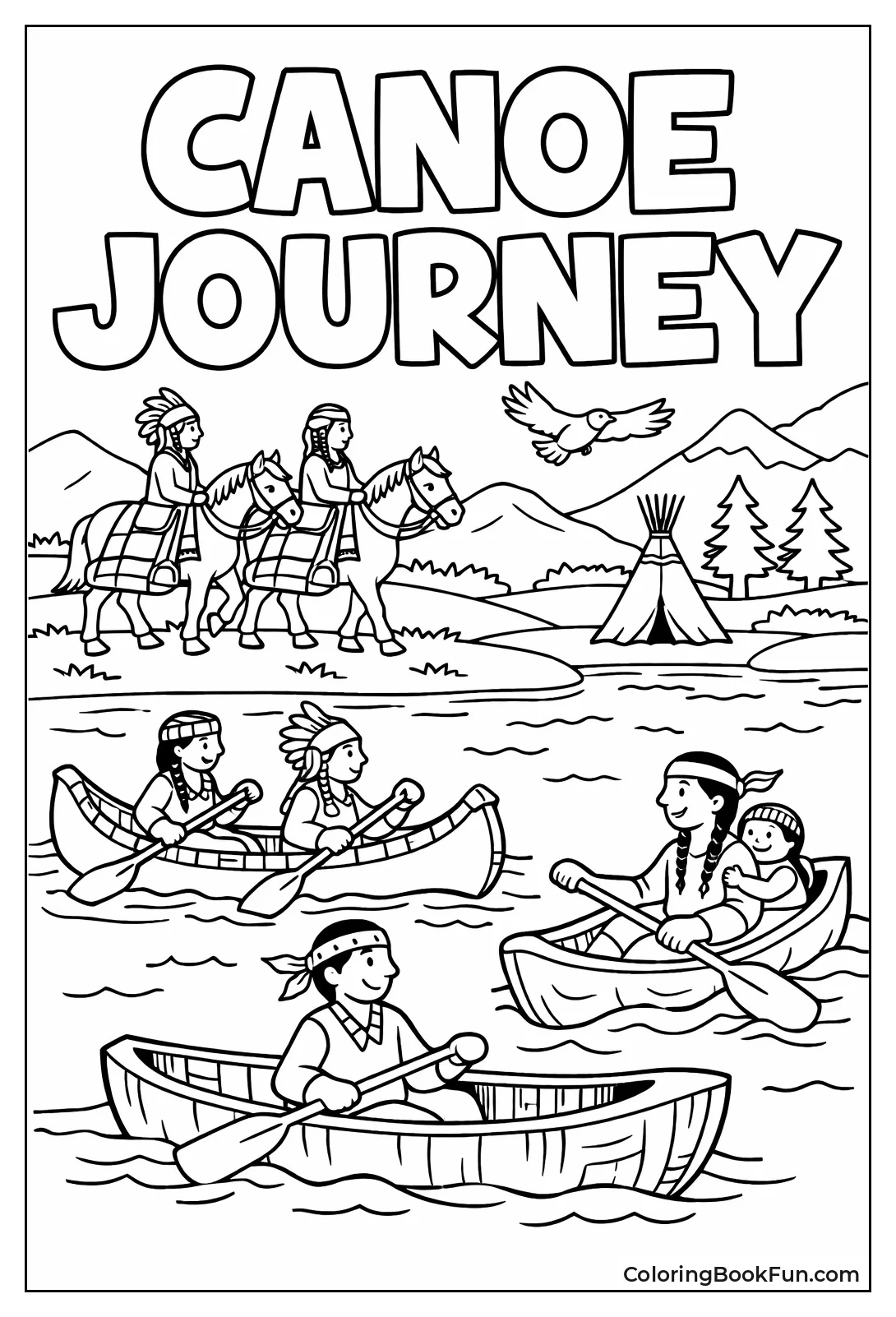 Canoes Paddle with Horses