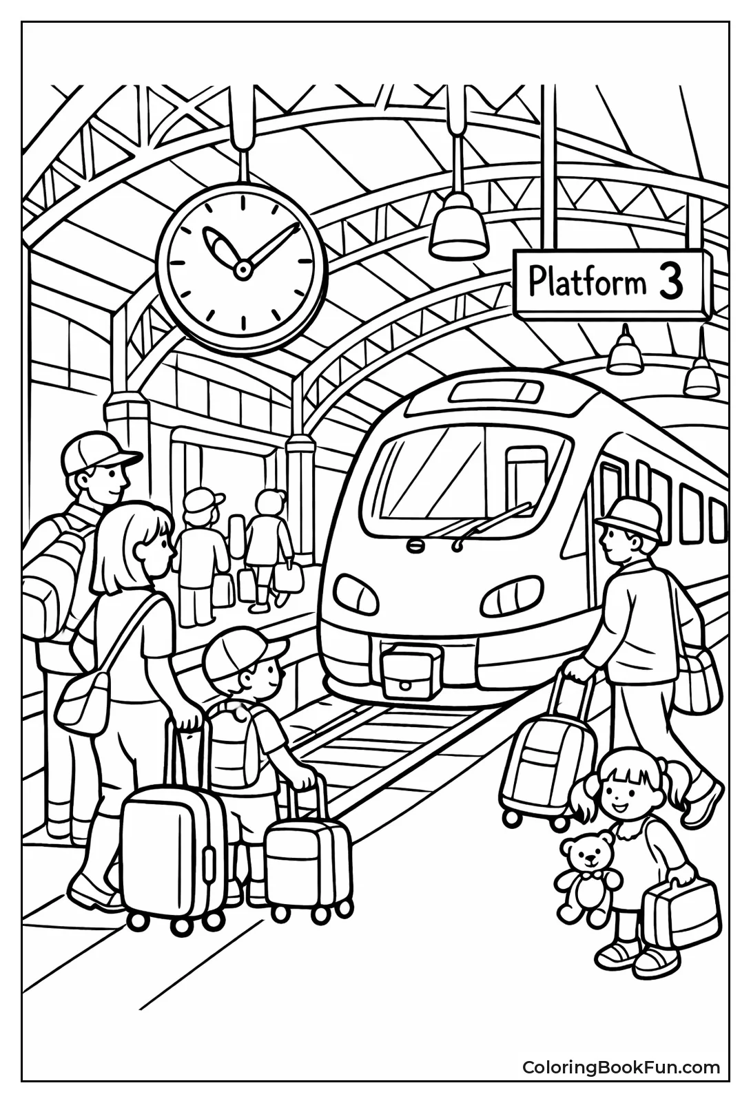 Train Arrives at Station