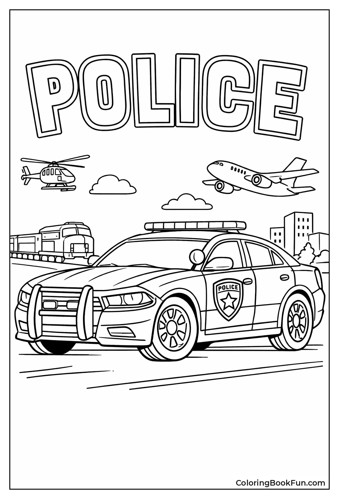 Police Car Patrols Road