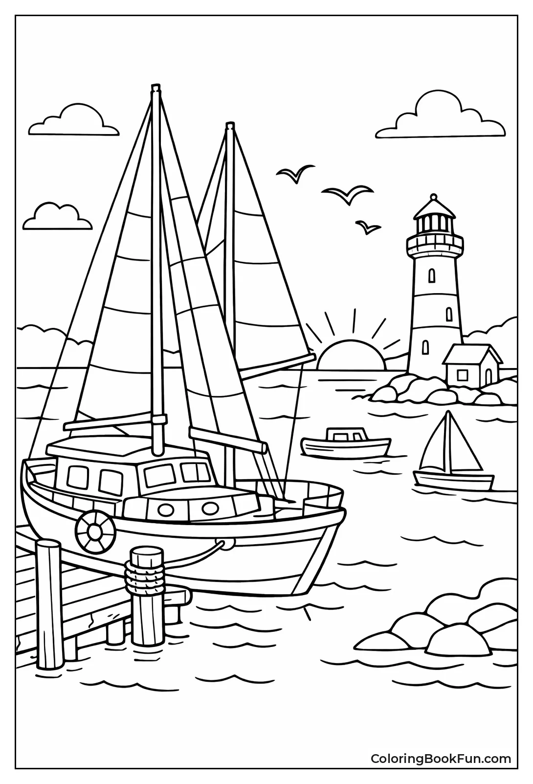 Sailboat Docks in Harbor