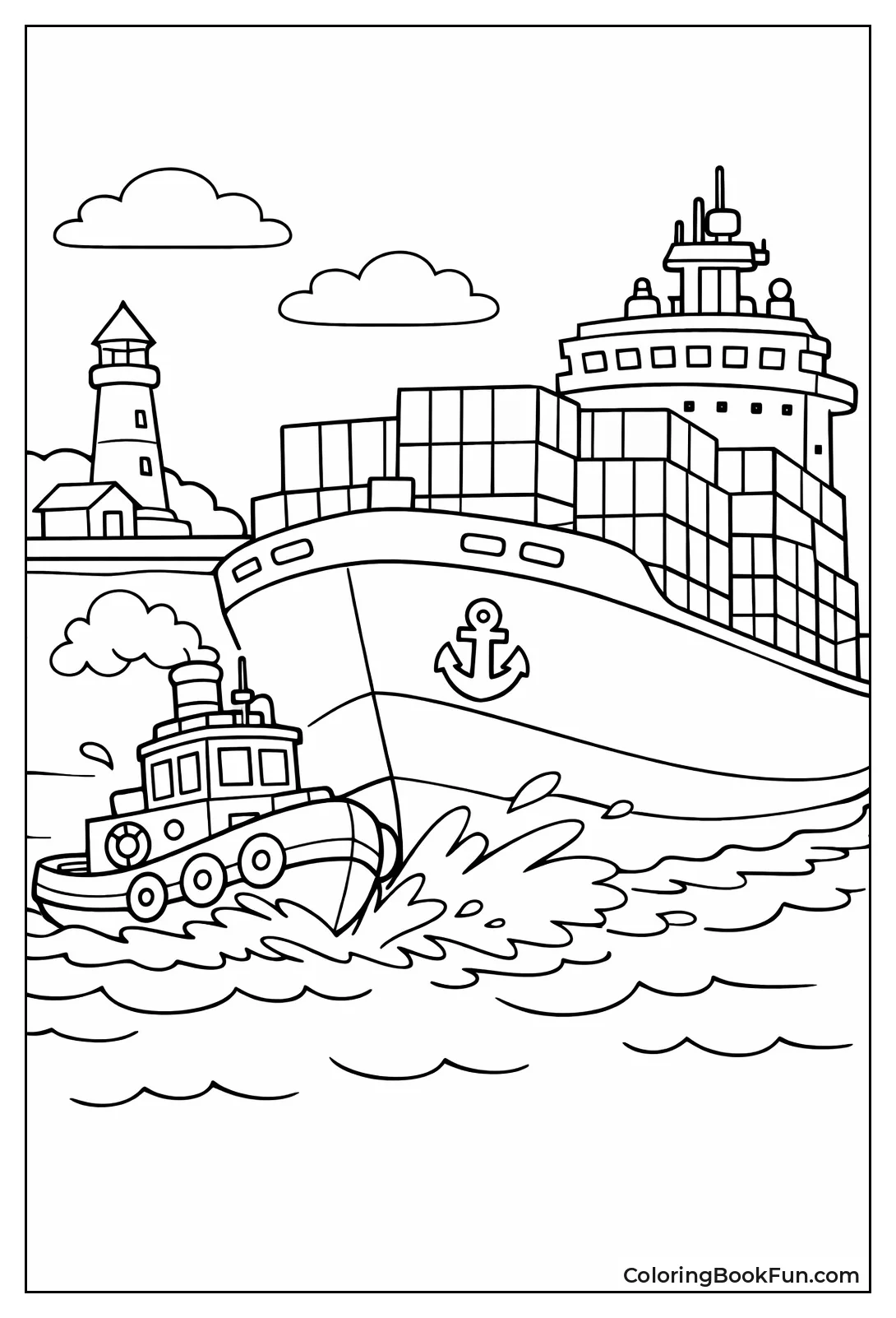 Tugboat Pushes Big Tanker