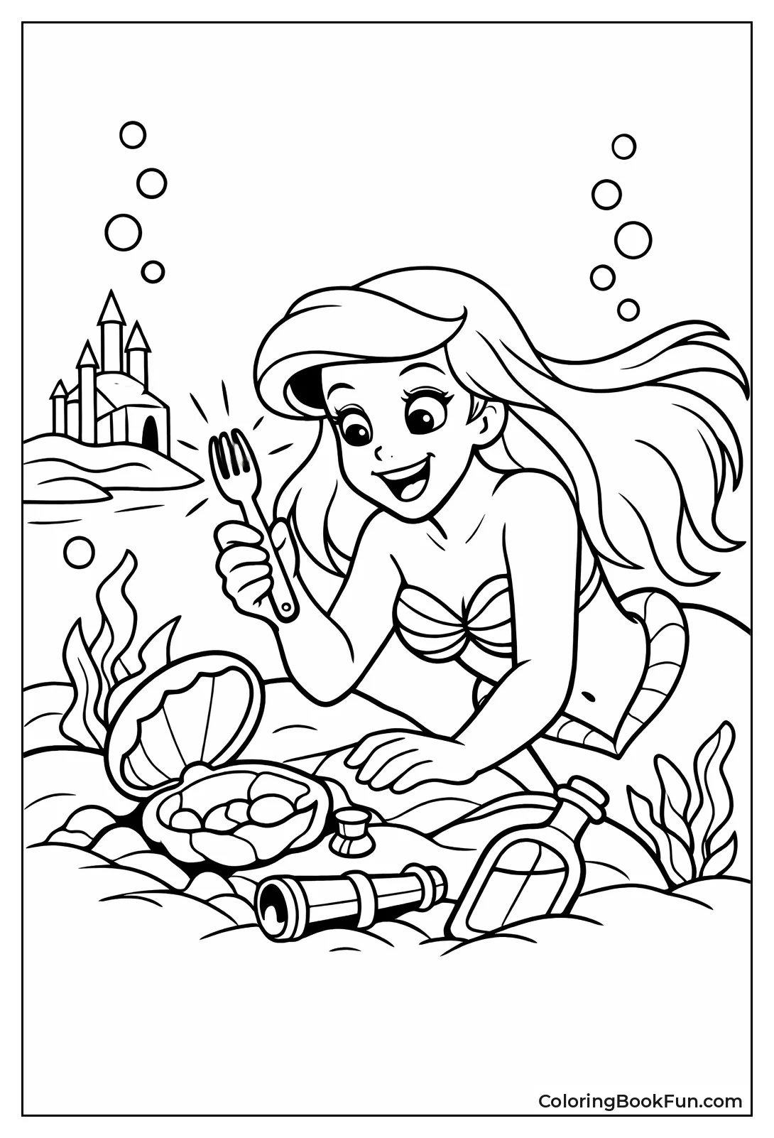 Ariel Grabbing Shiny Treasure