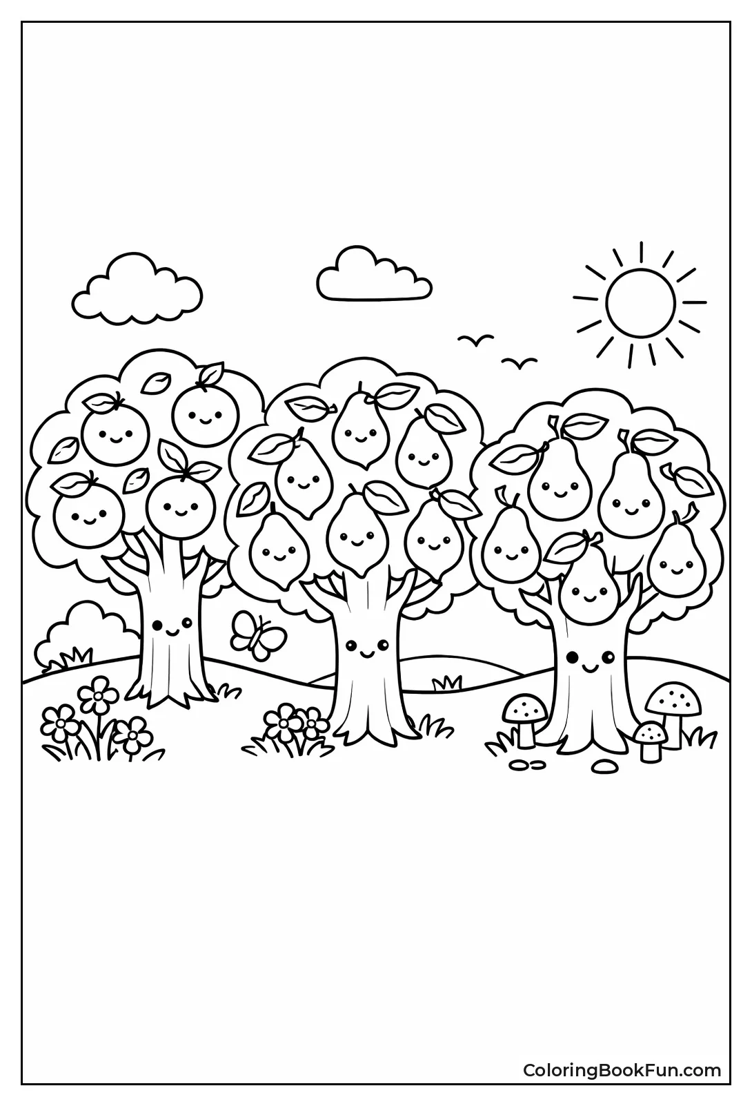 Kawaii Trees Grow Fruits