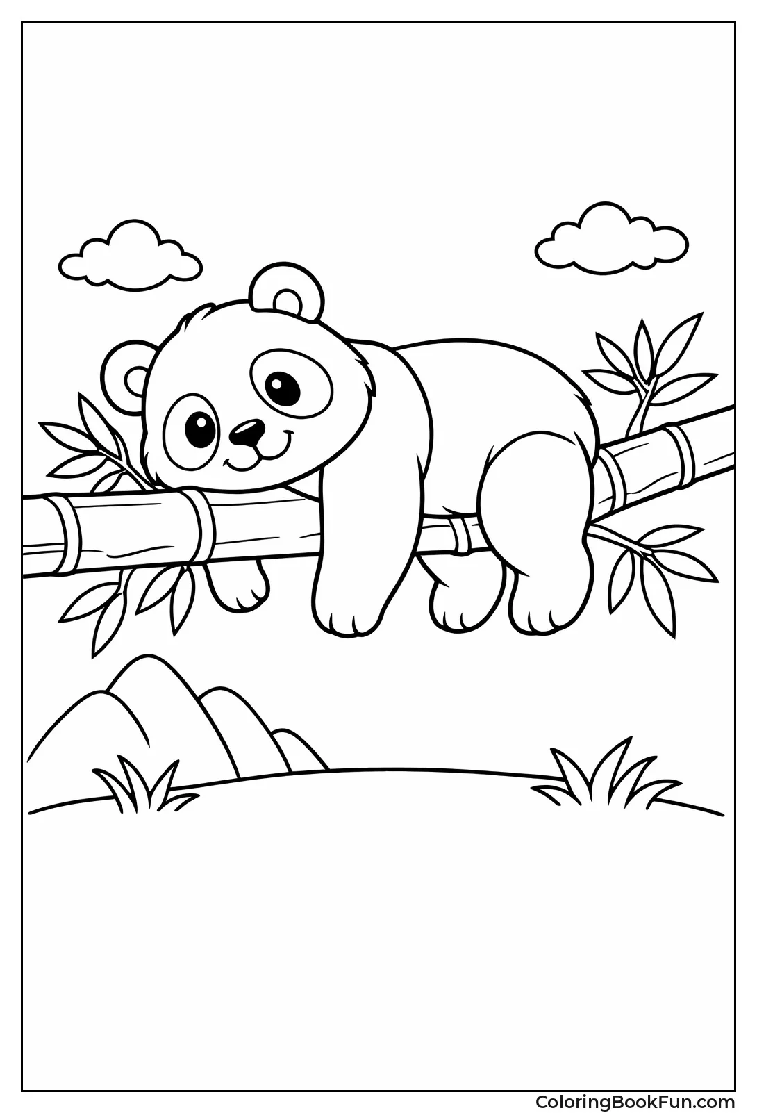 Panda Lounging on Branch