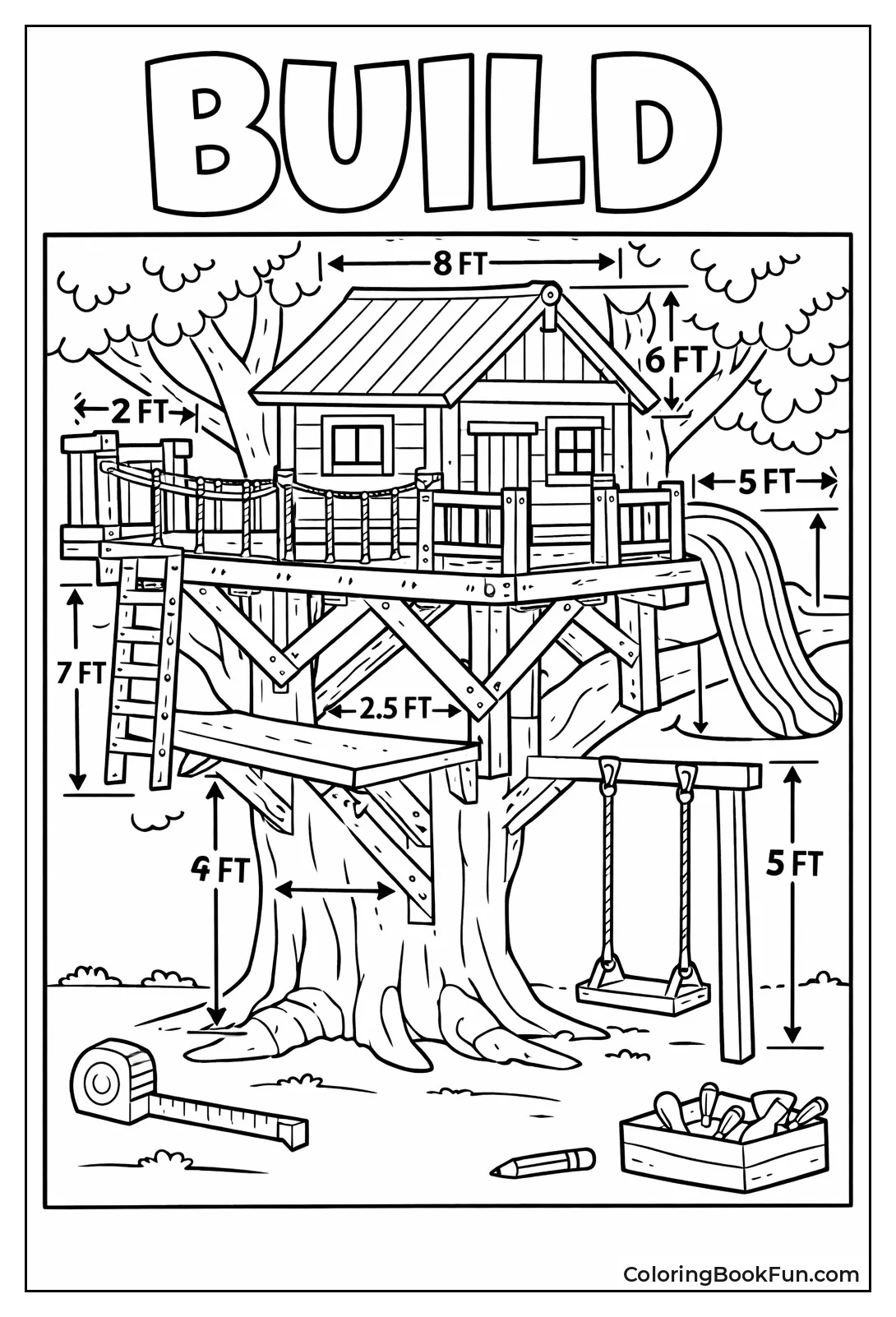 Treehouse Blueprint Drawing