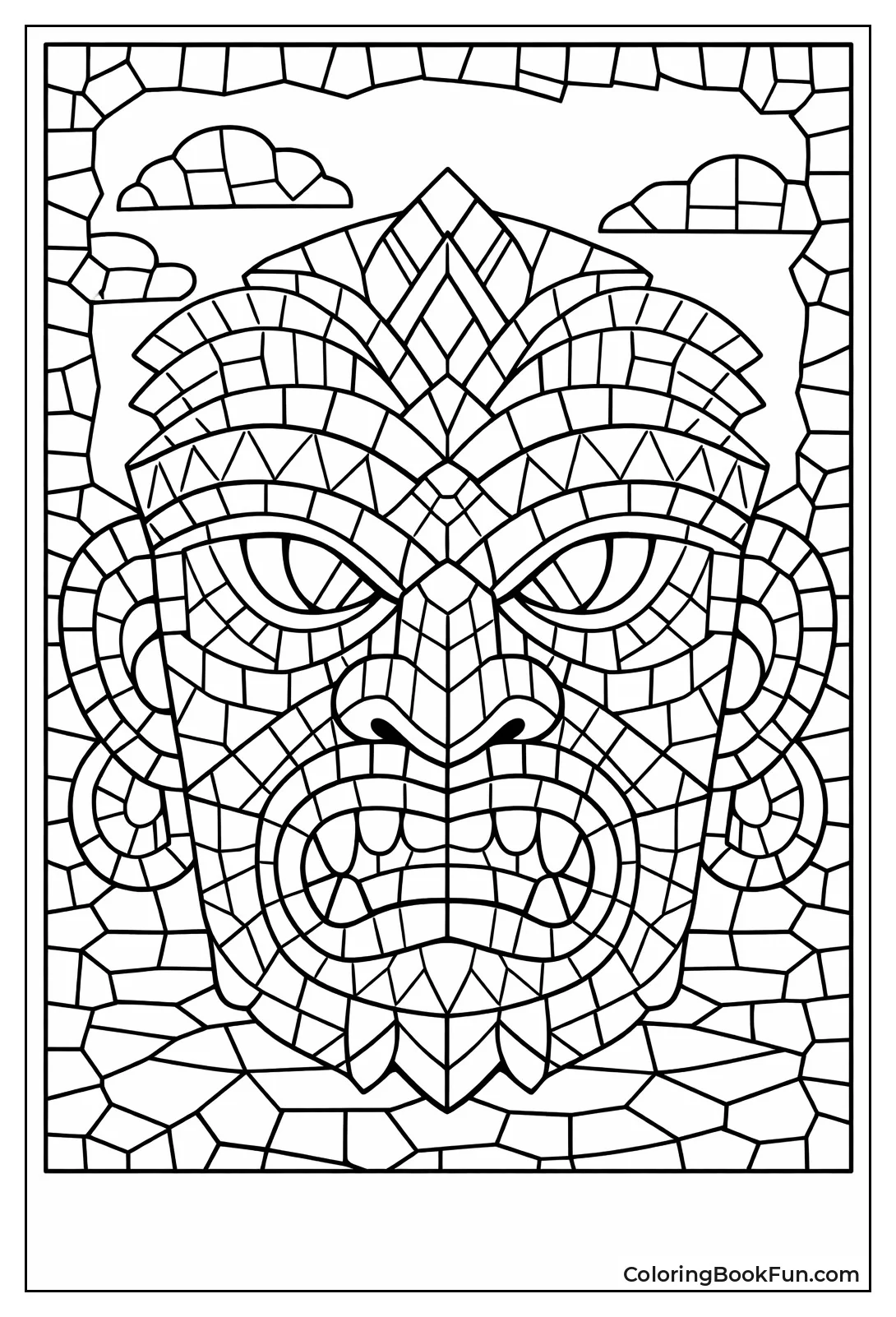 Tribal Mask Face Mosaic