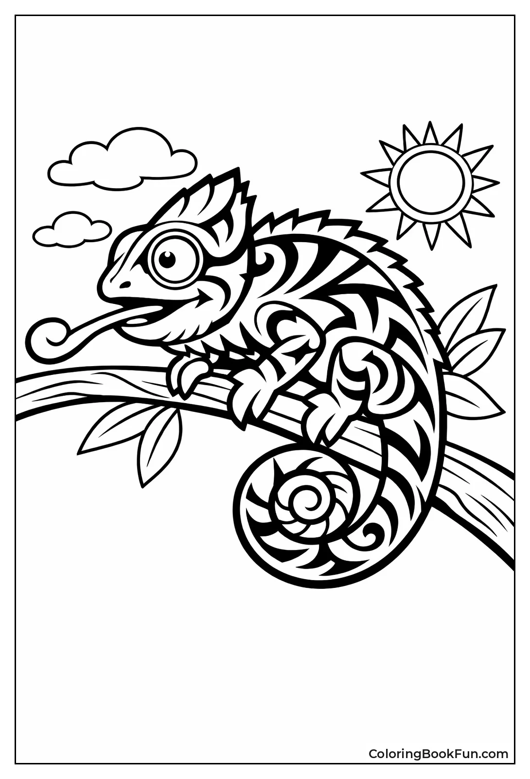 Tribal Tattoo Chameleon Design