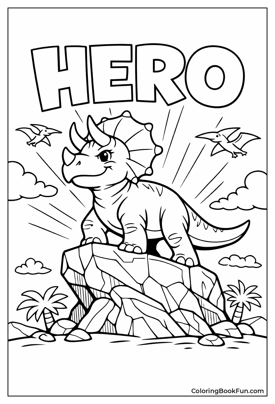 Hero Triceratops on Rock
