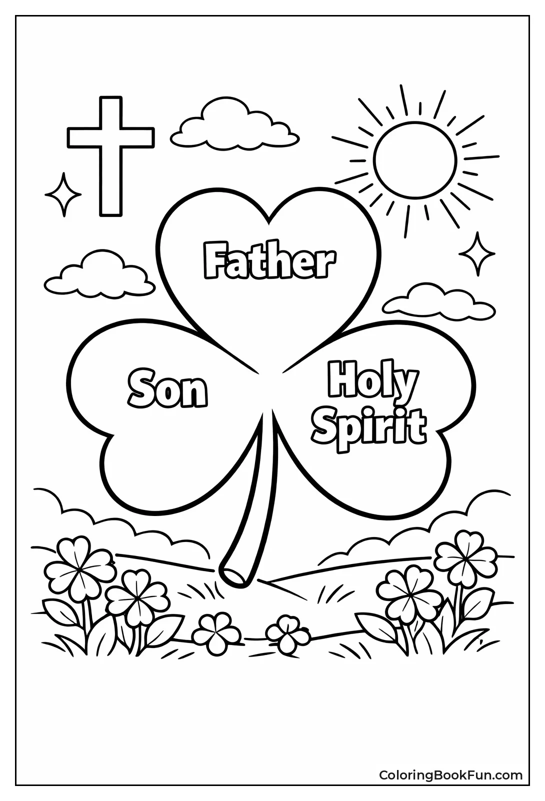 Trinity Shamrock with Three Leaves