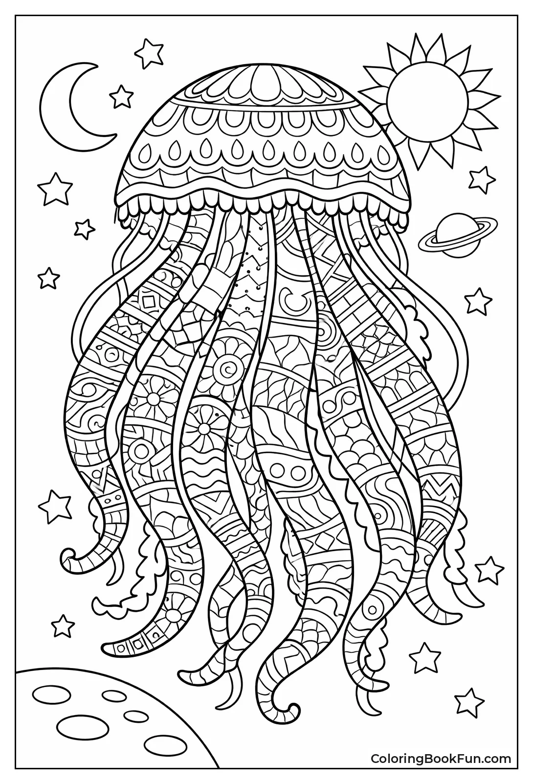 Cosmic Jellyfish Zentangle