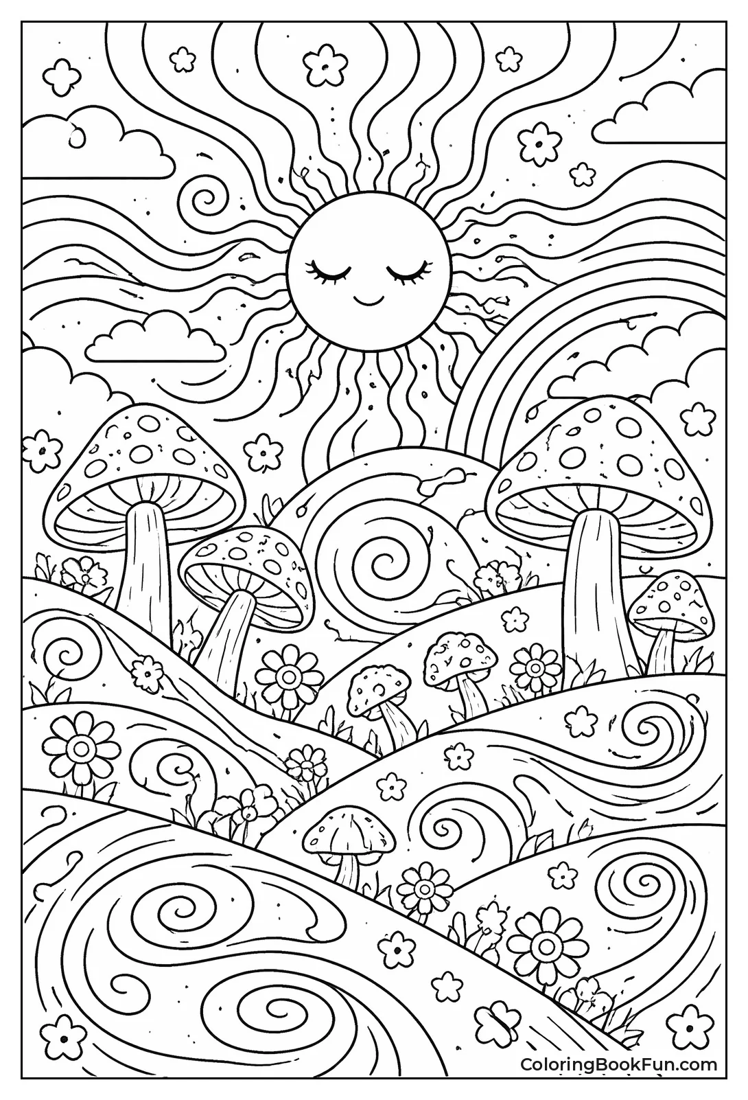 Doodled Psychedelic Landscape