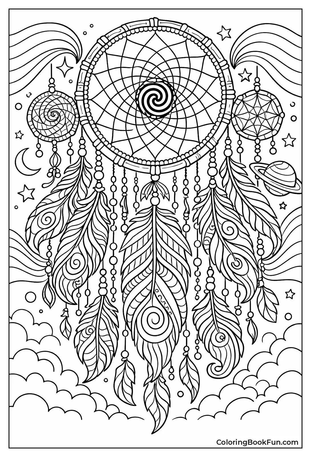 Swirling Dreamcatcher Feathers