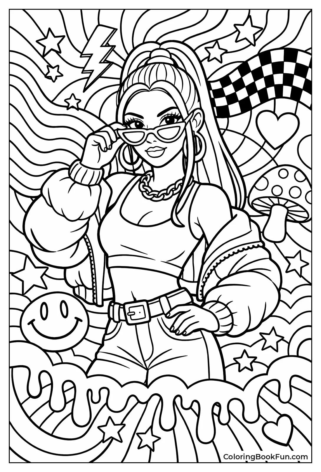 Fierce Girl in Trippy Swirls