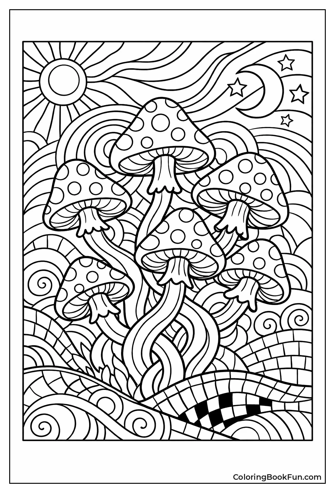 Whimsical Mushroom Cluster