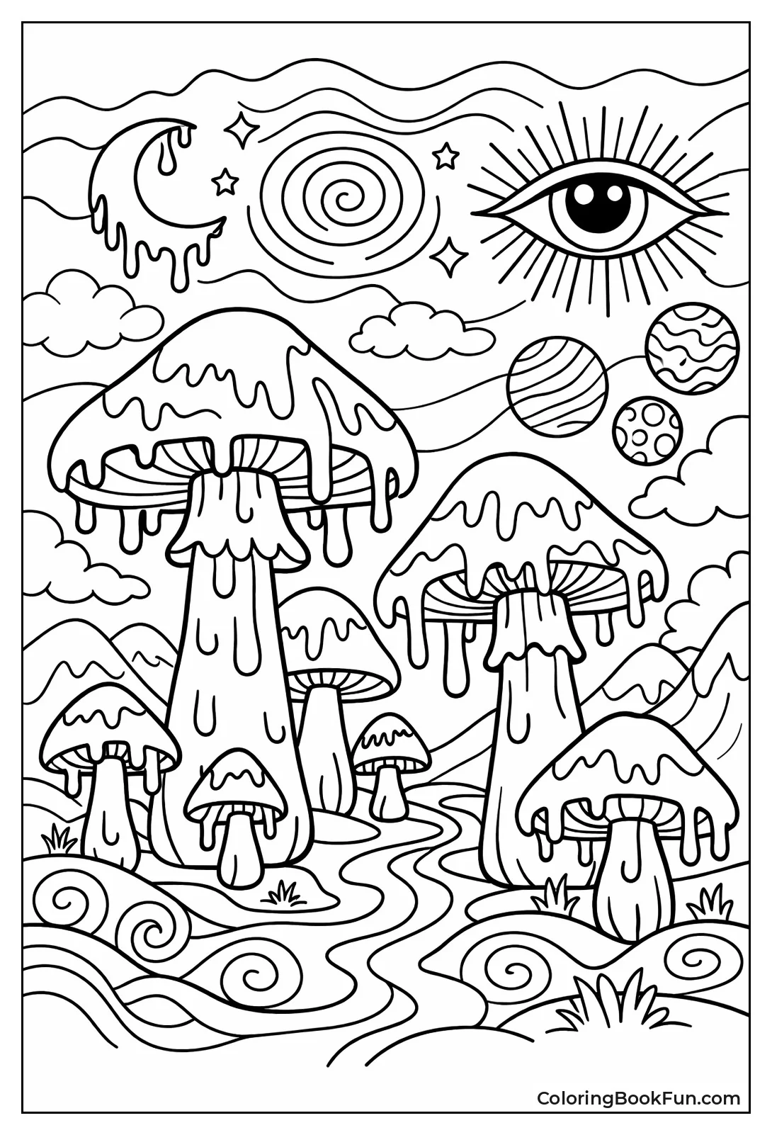 Psychedelic Stoner Mushrooms