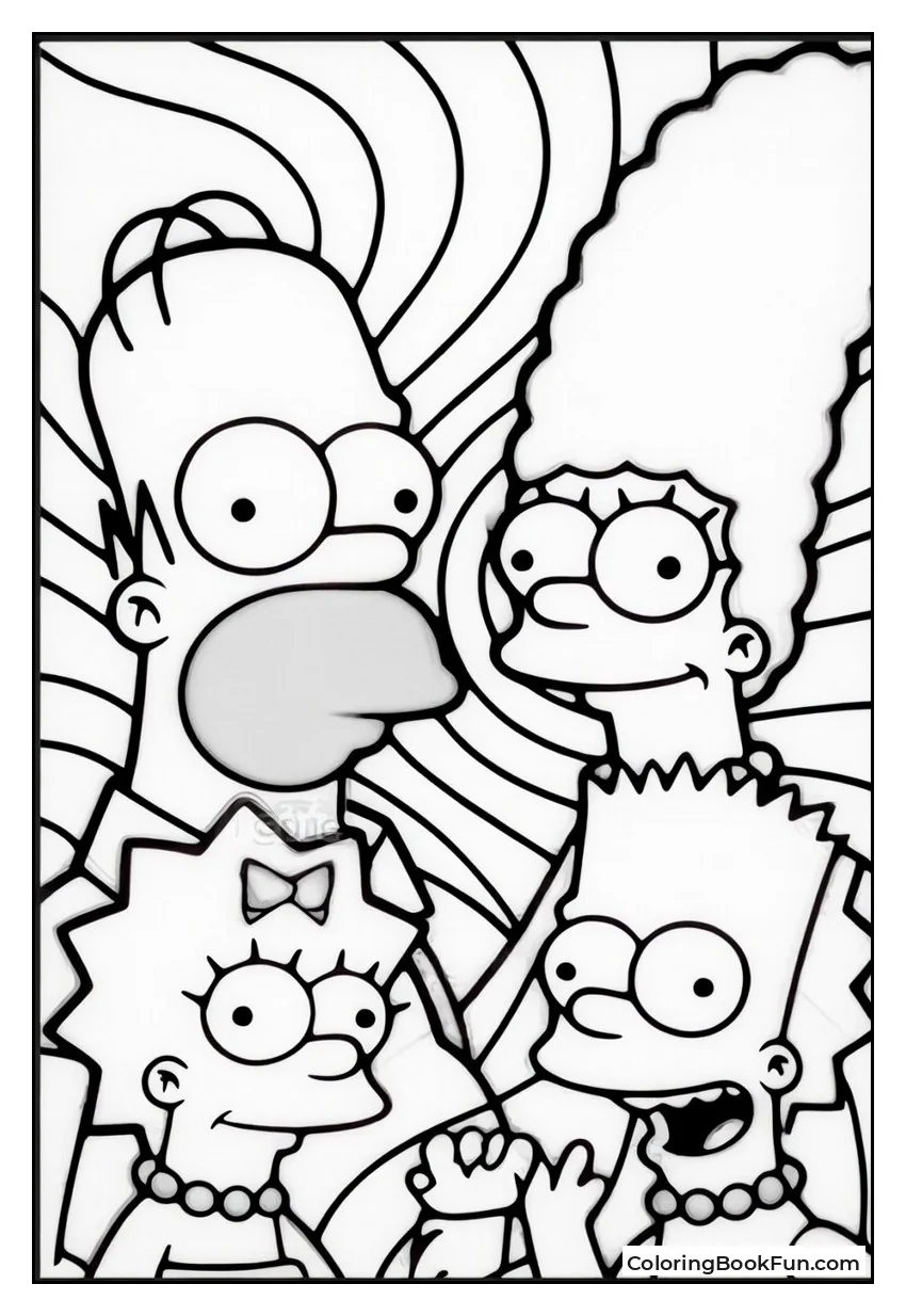 Simpsons Faces Warping in Swirls