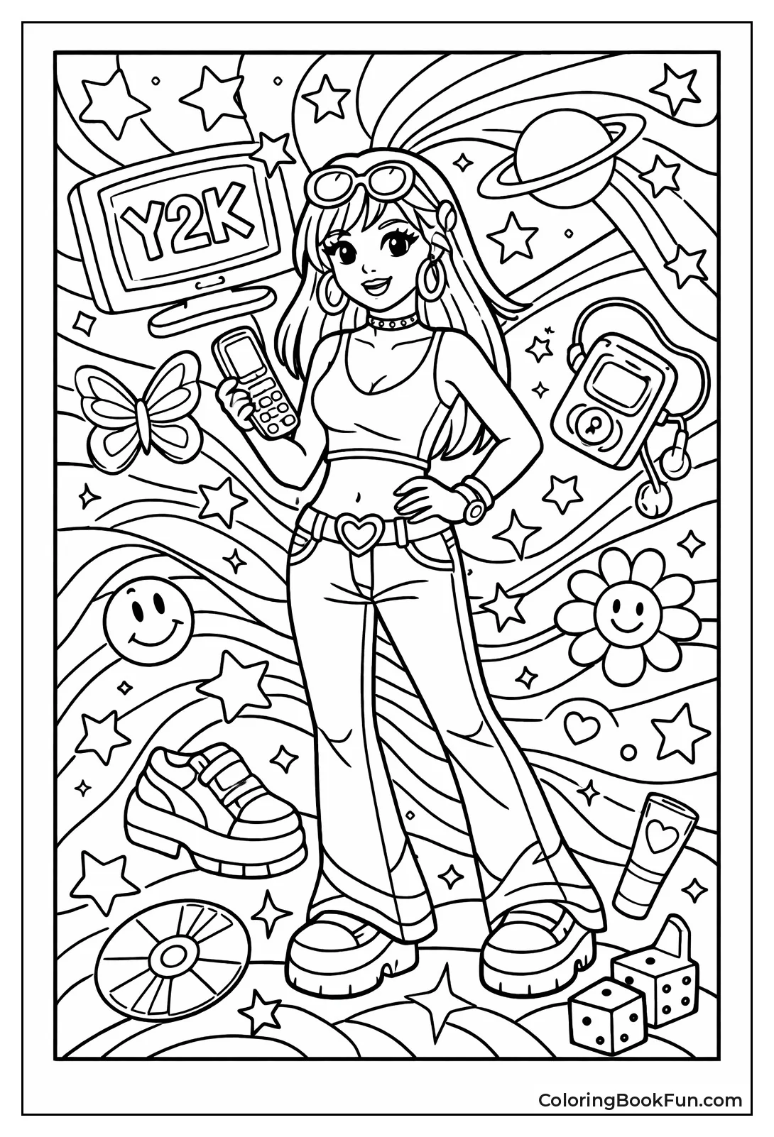 Swirling Neon Patterns Glow Bright