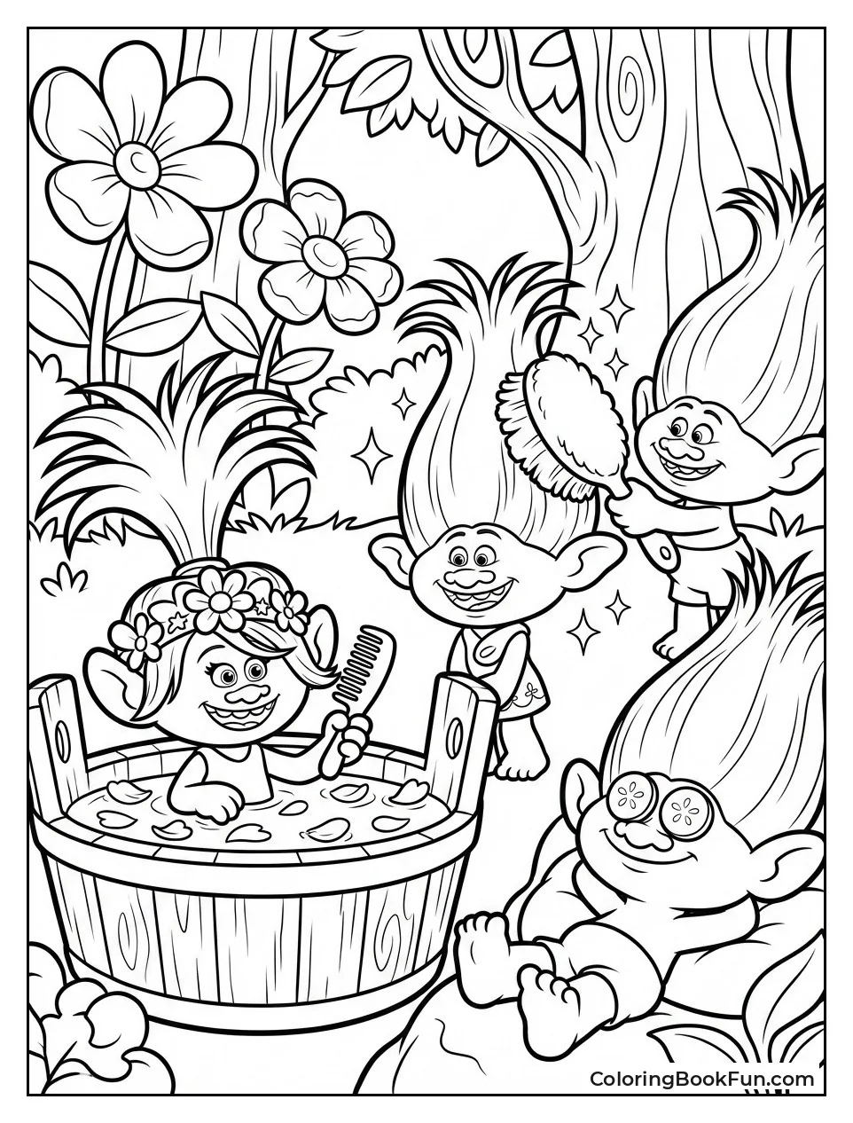 Trolls Relax in Glitter Spa