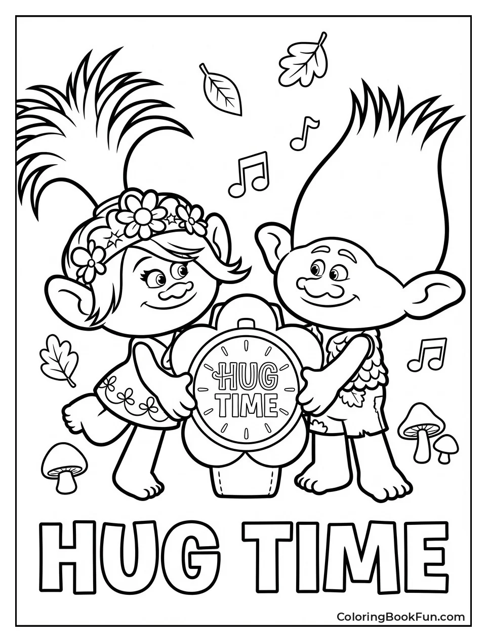 Poppy and Branch Hug Clock