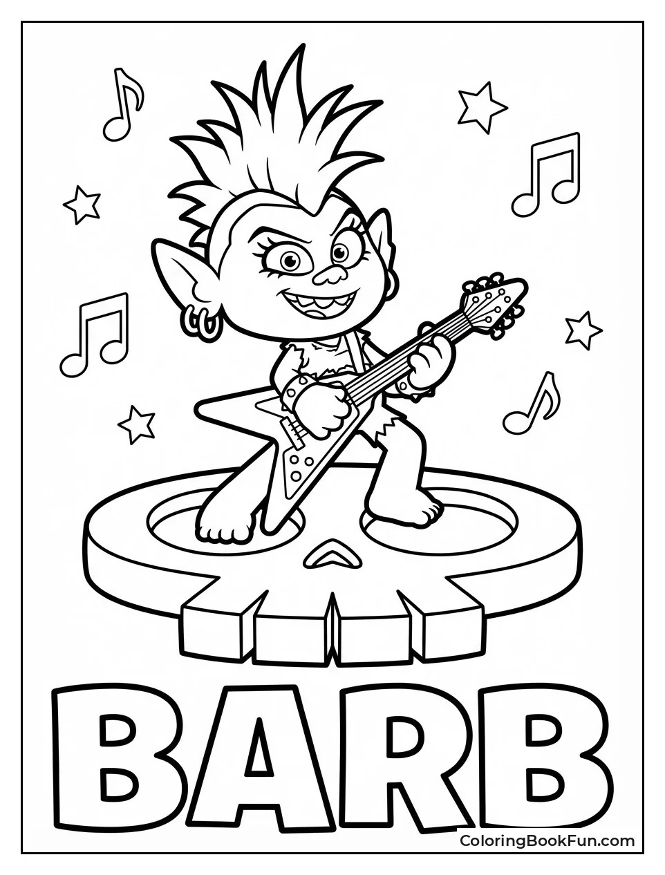 Queen Barb Strums Guitar