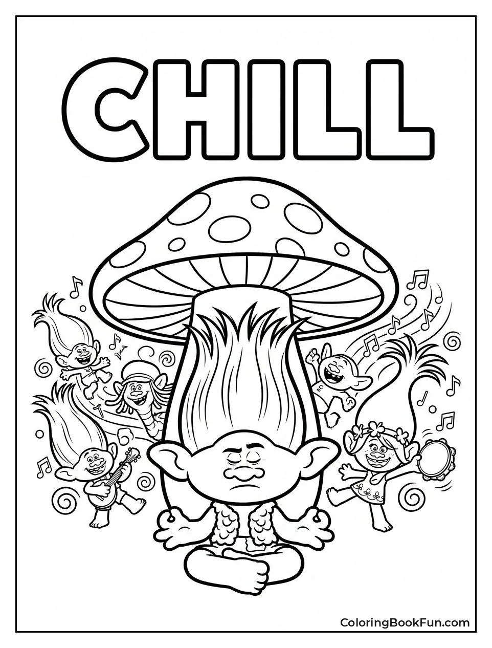 Branch Meditates under Mushroom