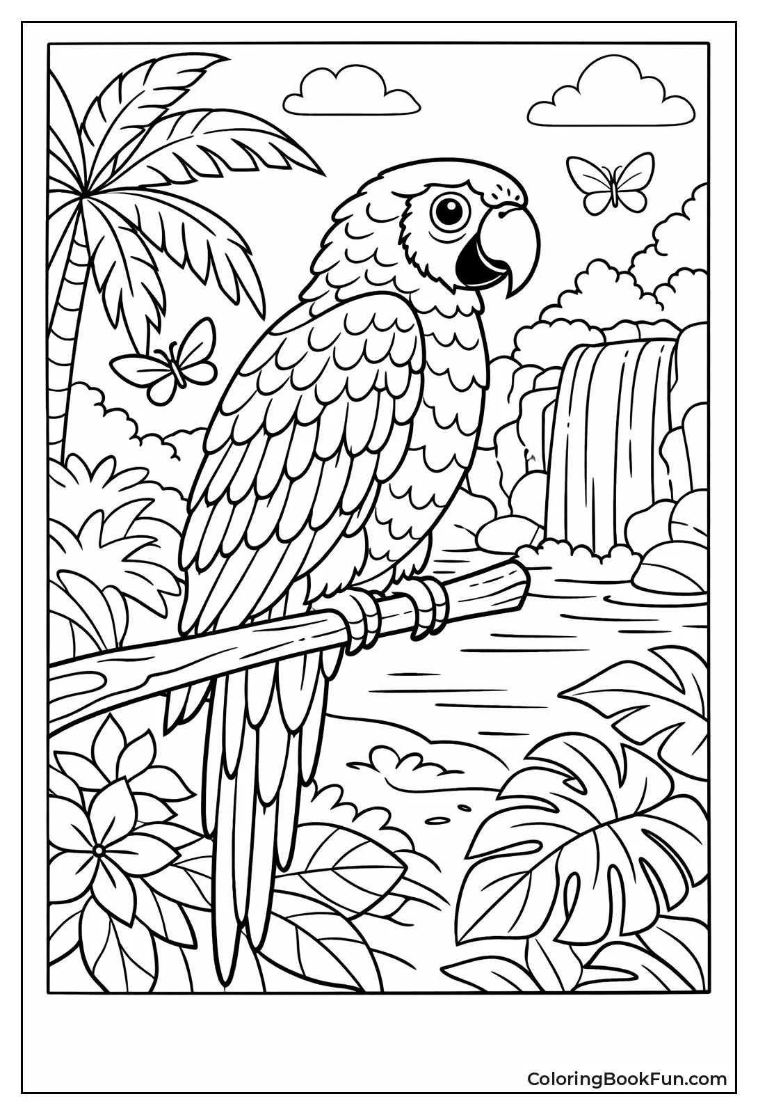 Tropical Parrot in Jungle