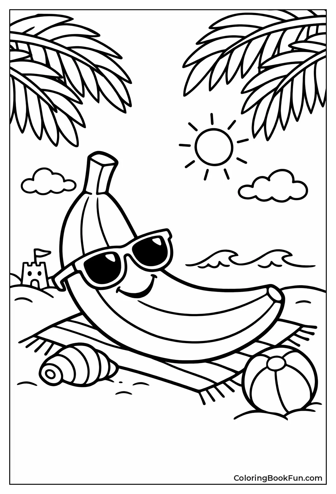 Summer Banana with Sunglasses