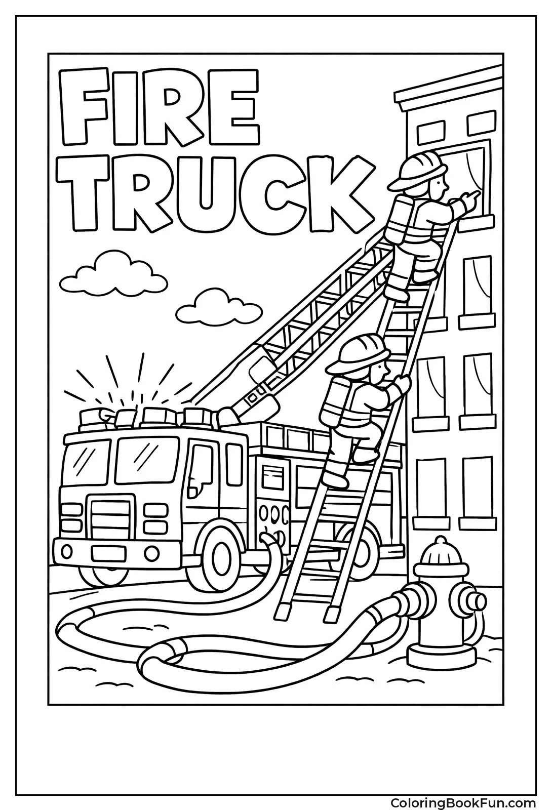 Fire Ladder Reaches Tall Building