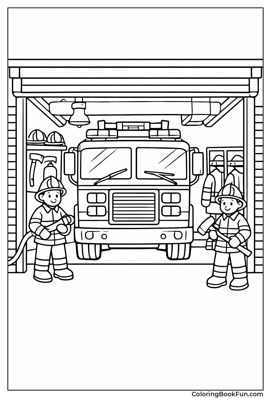 Fire Truck in Garage