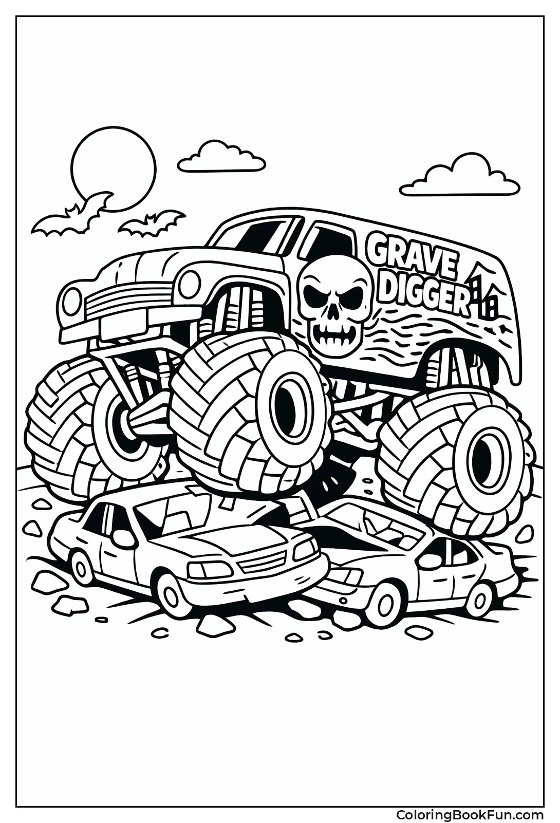 Grave Digger Crushes Cars