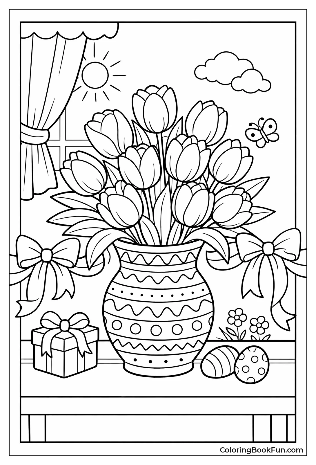 Tulips in Decorative Vase