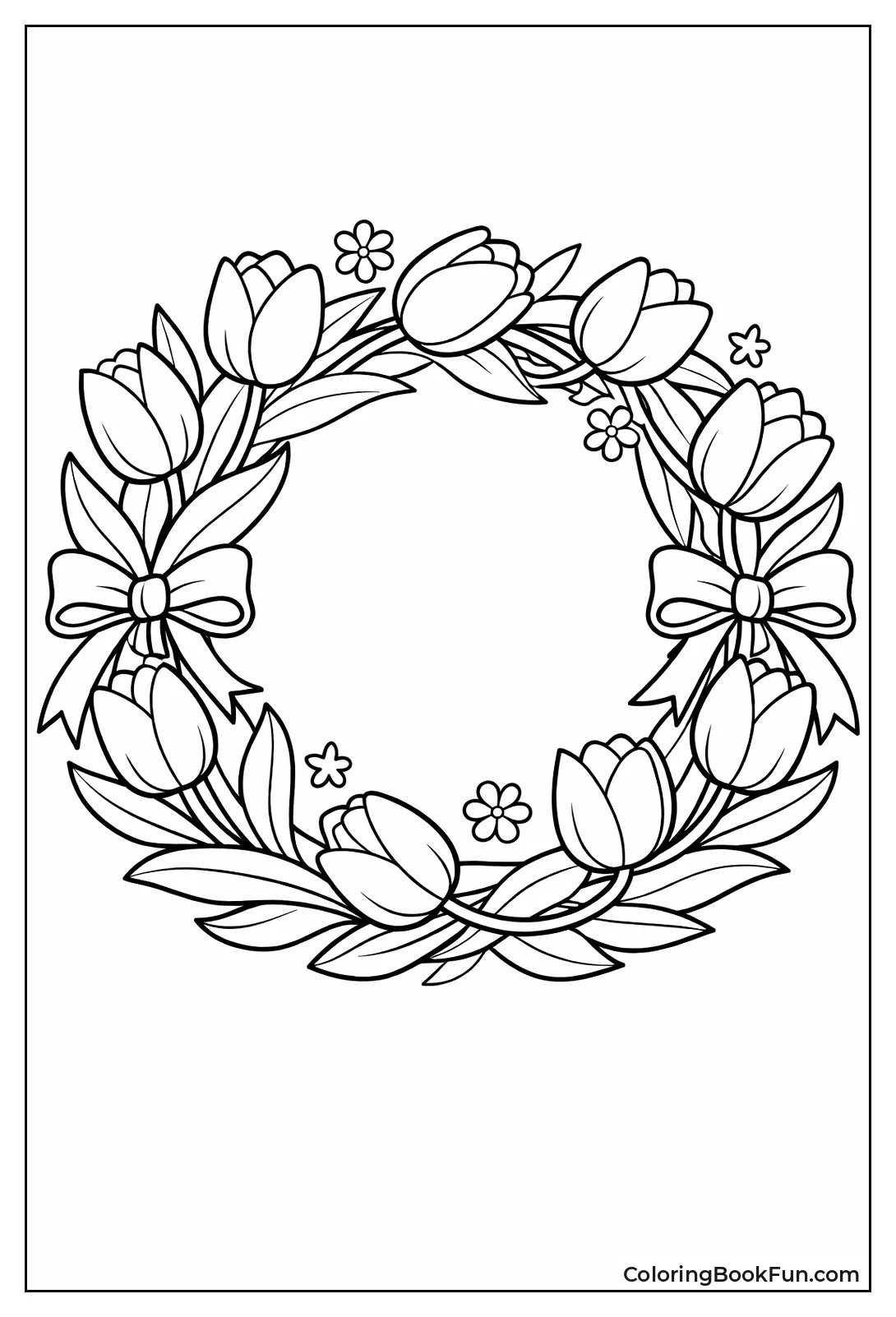 Tulip Wreath Circle Border