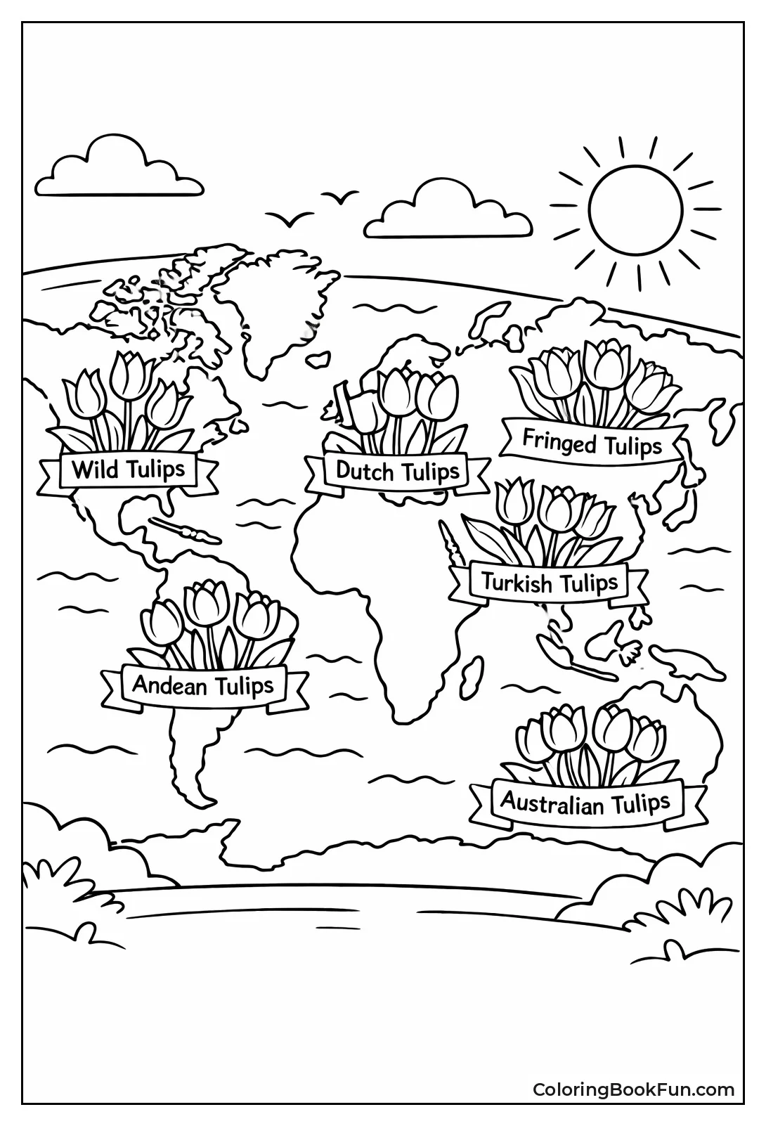 World Map Tulip Varieties