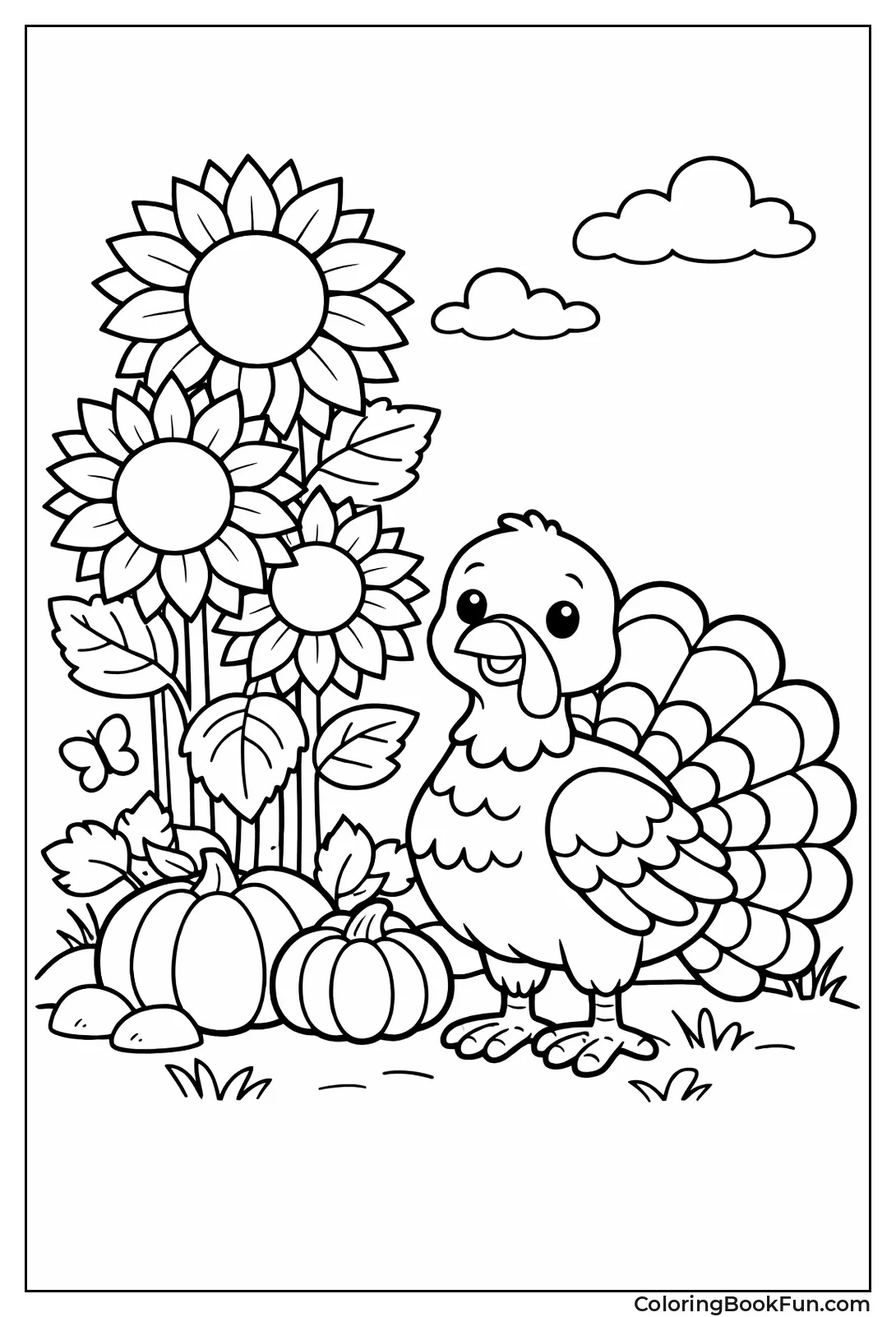 Turkey with Sunflowers