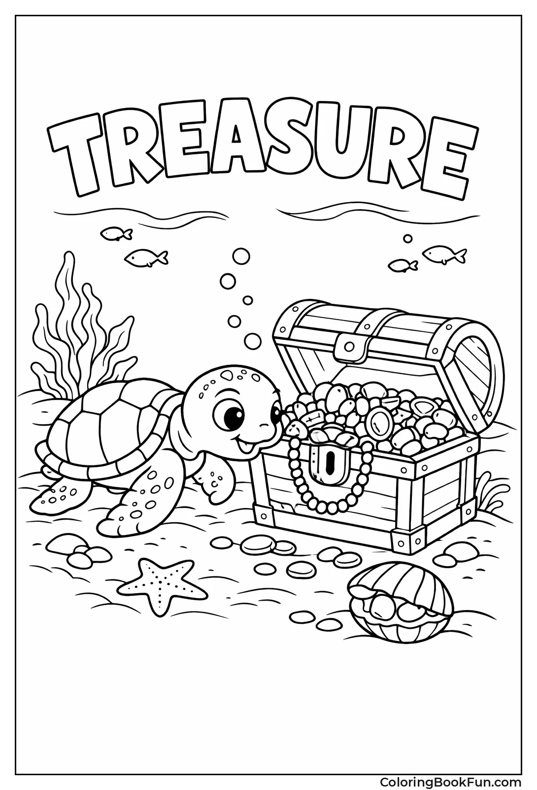 Turtle Finds Treasure Chest