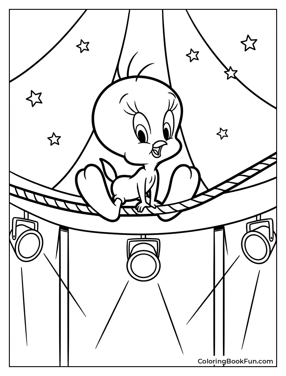 Tweety Balances on Tightrope