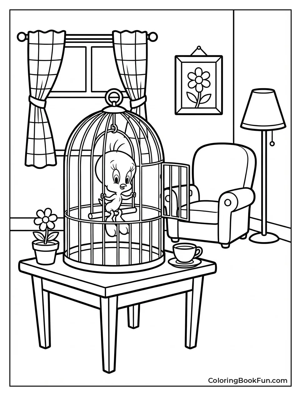 Tweety Cage in Living Room