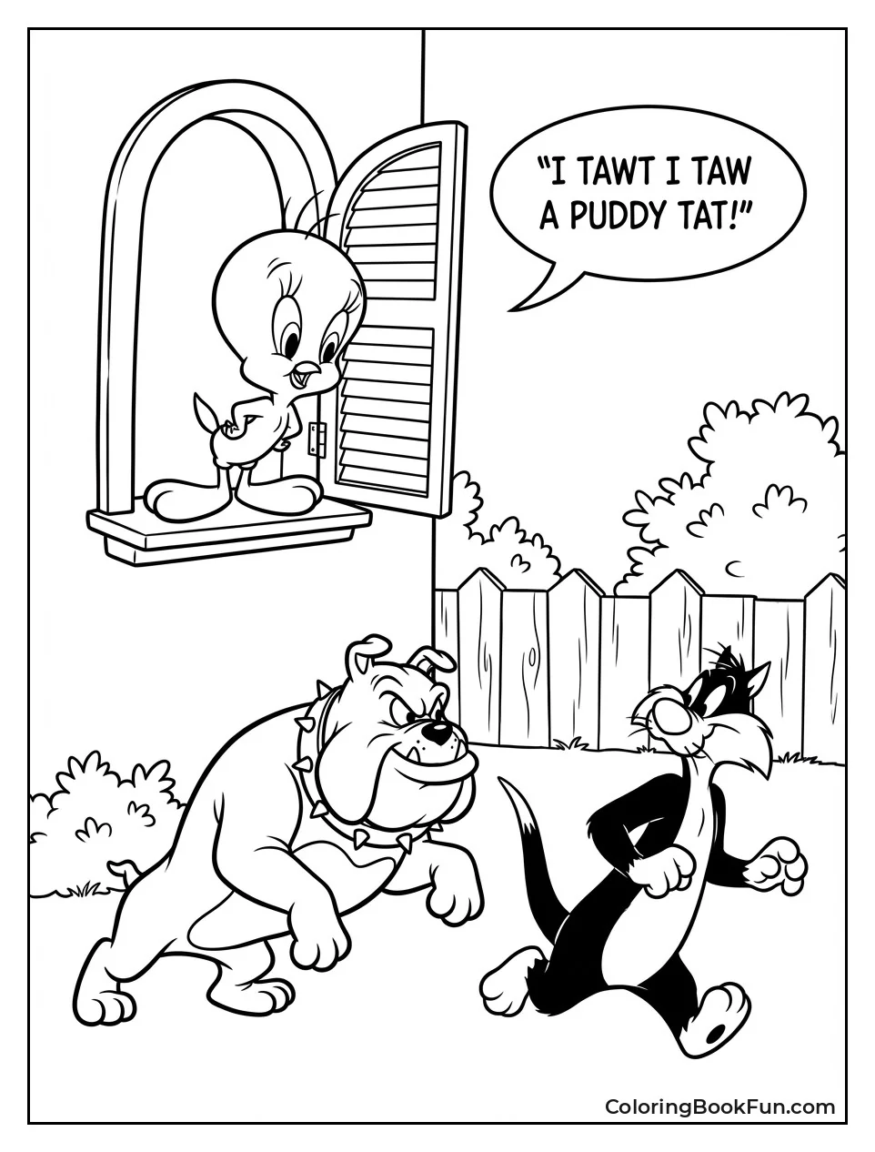 Hector Guards Tweety Safely