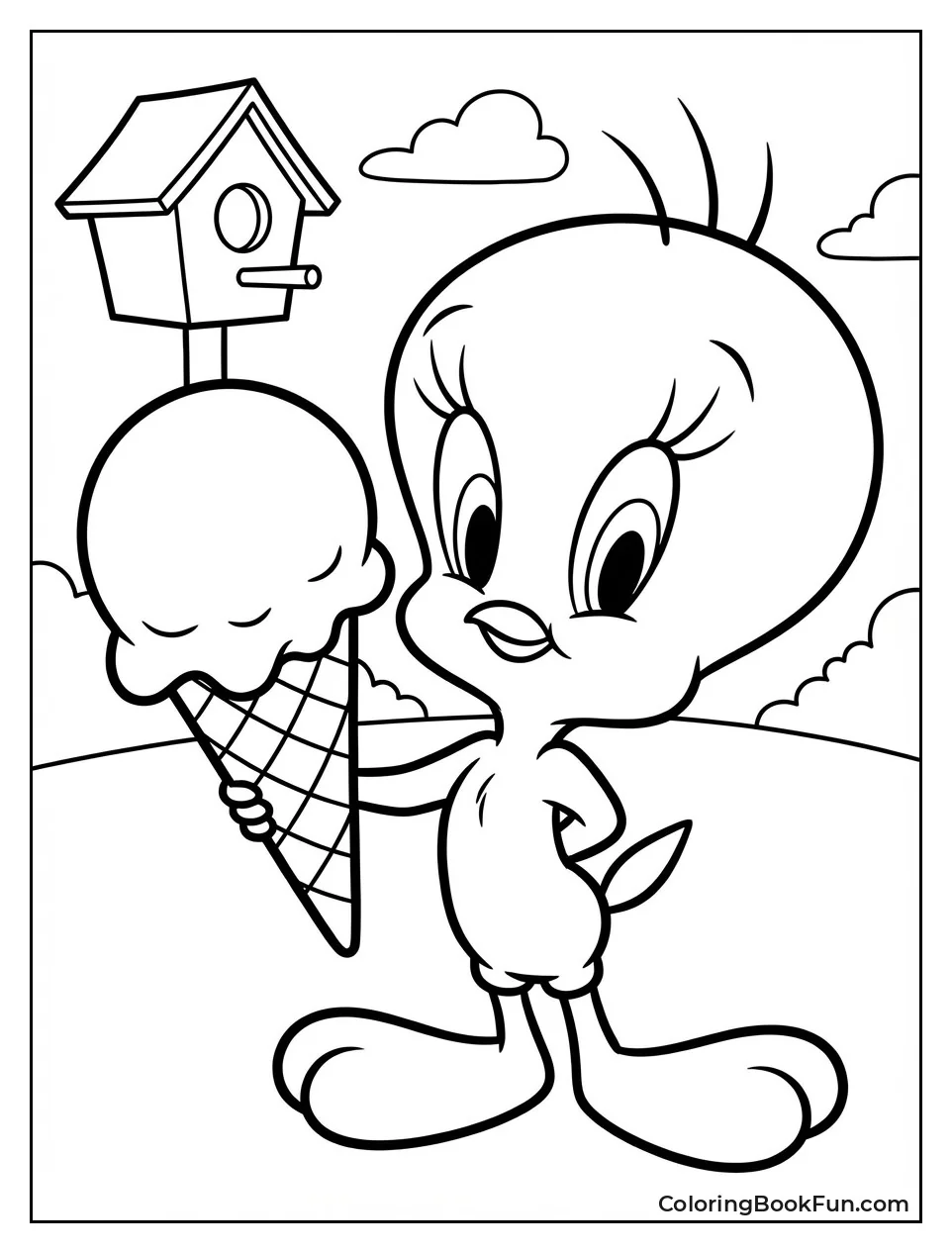 Tweety Licks Ice Cream