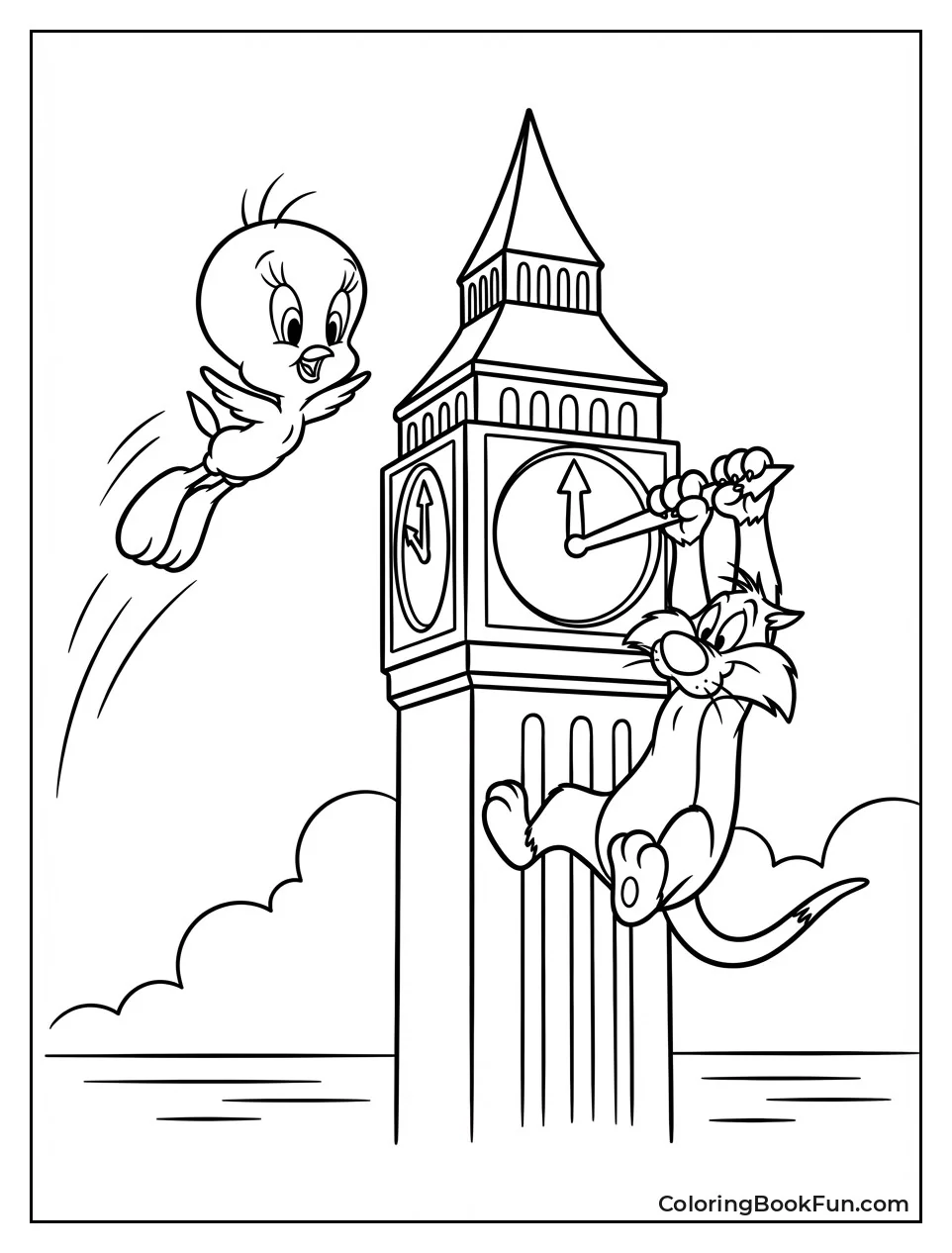 Tweety Flies past Big Ben