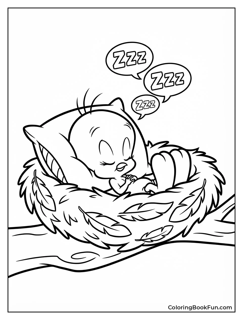 Tweety Sleeps in Feathers