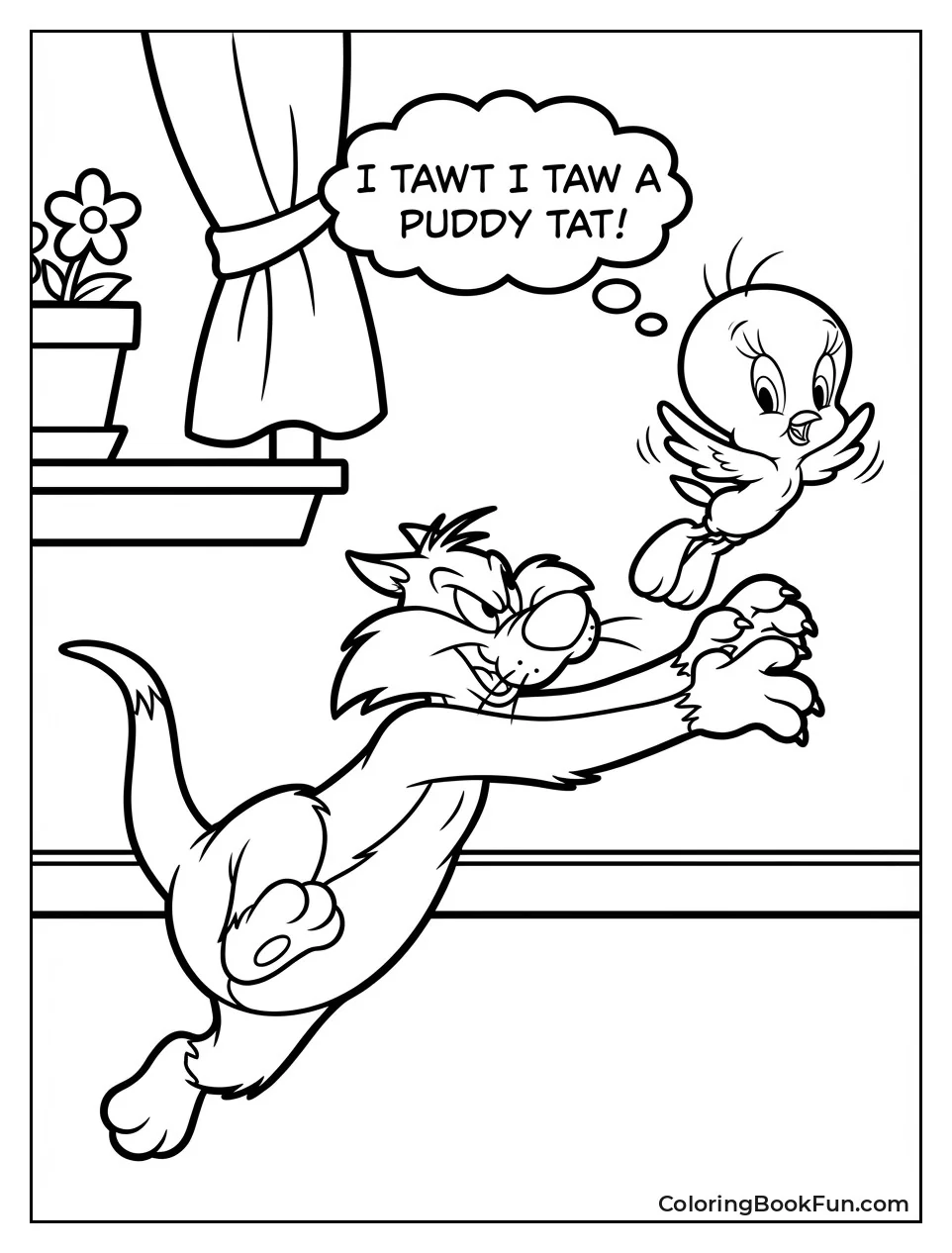 Sylvester Lunges at Tweety