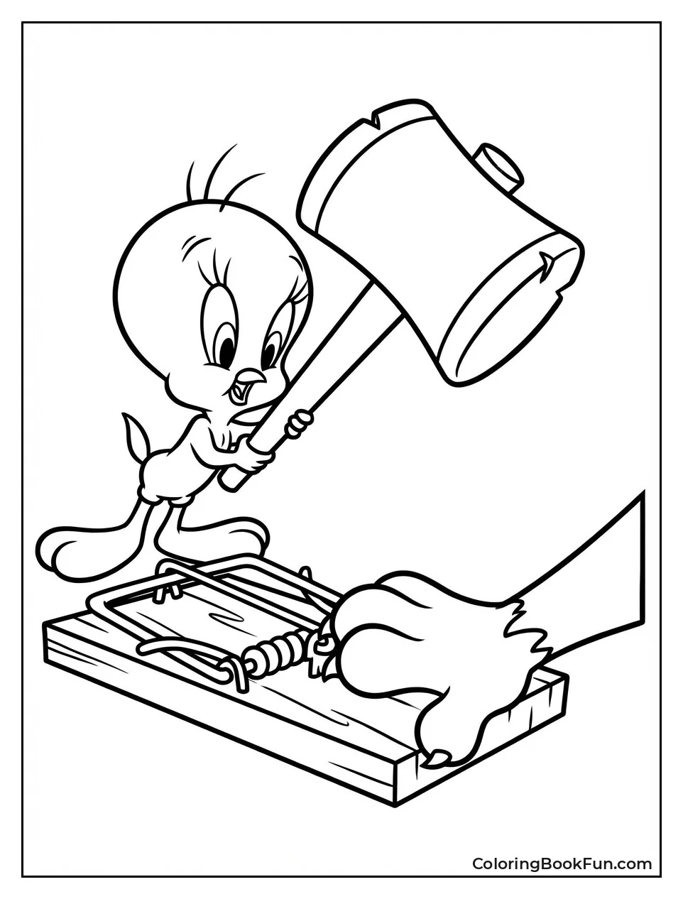 Tweety Swings Big Hammer