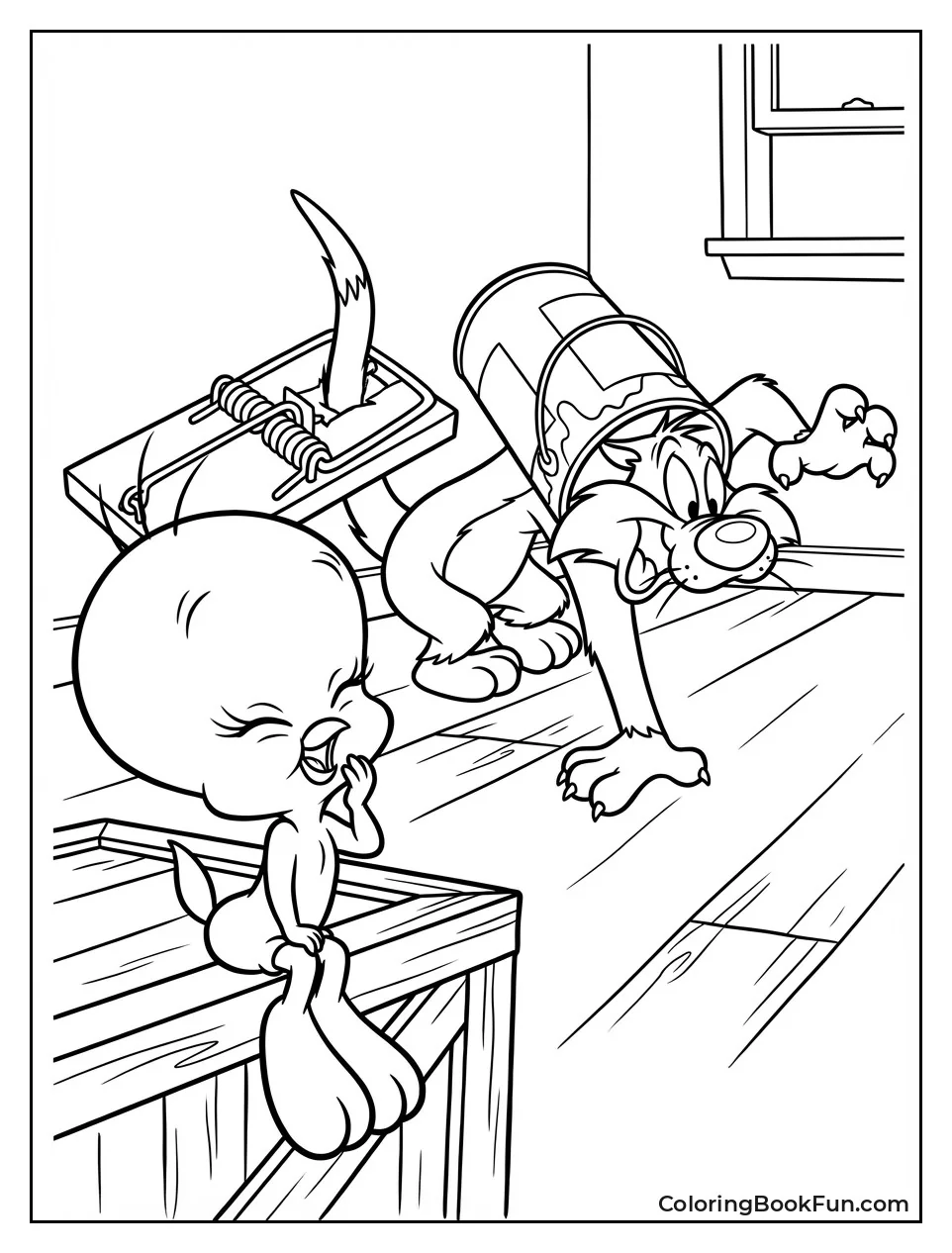 Tweety Laughs at Trapped Cat