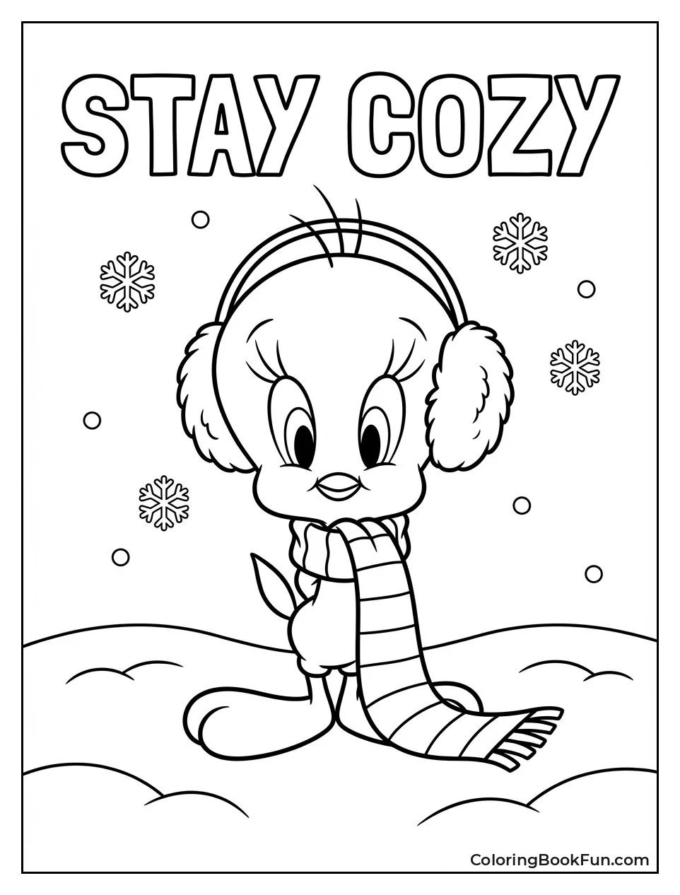 Tweety Wears Warm Scarf