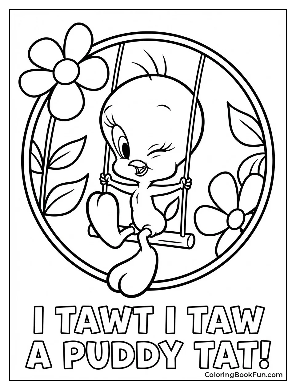 Tweety Winks Mischievously