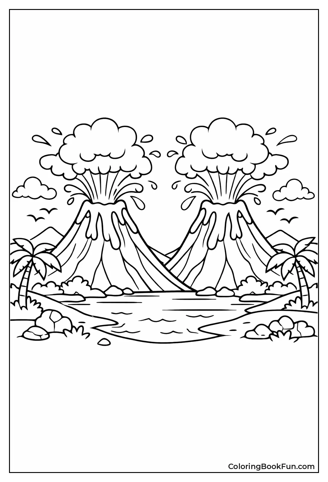 Twin Volcanoes Erupt Together