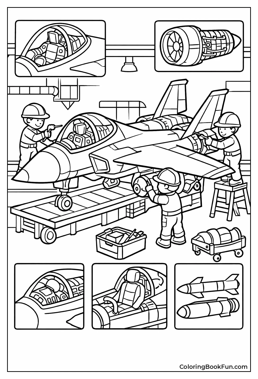 Jet Under Construction Workers